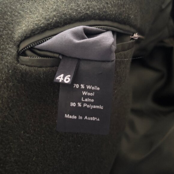 Vintage Lodenfrey Loden Green Wool Coat/Overcoat/ Car Coat - Small/ Medium - Picture 7 of 13